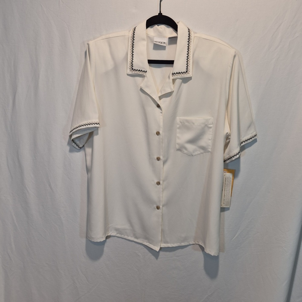 NWT Vintage Koret Blouse 18W Grandmacore Artisanal Retro Camp/Resort Eclectic
